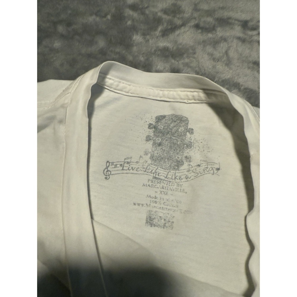 Margaritaville T Shirt Mens 2XL White Live Life Like A Song Short Sleeve Tee - Picture 4 of 5